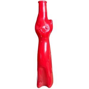 Red HAPPY CAT Opaque Glass Bottle Moselland Reisling Collectible Germany EUC 3-D